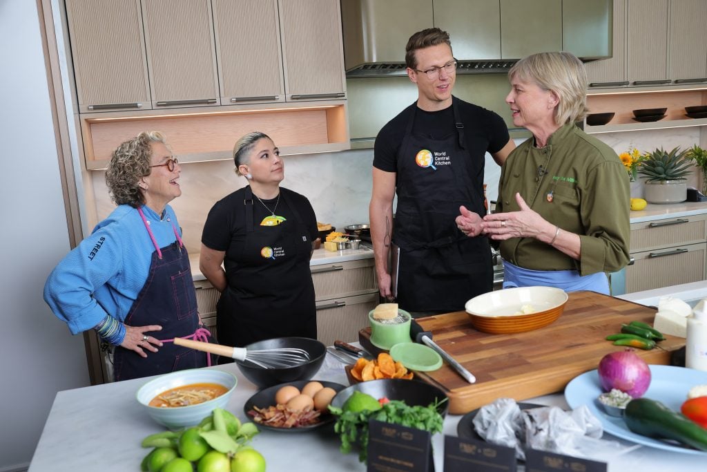 Chefs Susan Feniger, Wendy Escobedo, Josh Scherer, and Mary Sue Milliken attend LA Wildfire Relief LIVE, produced by WCPG, Tiltify, Justin Tracey and CMPS, at Rosewood Residences Beverly Hills on January 24, 2025 in Beverly Hills, California.
