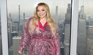 Trisha Paytas lights the Empire State Building in partnership with the Entertainment Community Fund in celebration of Trisha Paytas' Broadway debut at The Empire State Building on February 03, 2025 in New York City.
