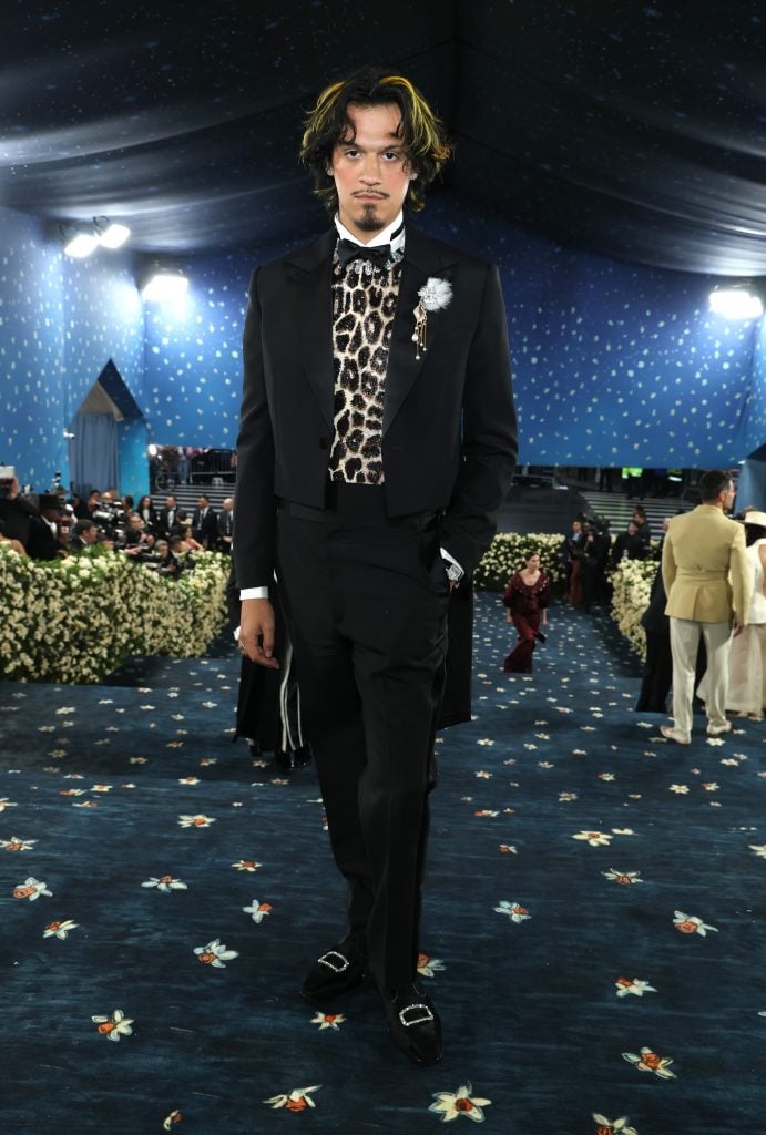 Omar Apollo attends the 2025 Met Gala Celebrating "Superfine: Tailoring Black Style" at Metropolitan Museum of Art on May 05, 2025 in New York City.